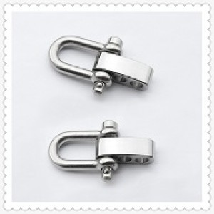 Verstelbare RVS Harpsluiting (adjustable D-shackle) 8mm glanzend zilver clevis pin